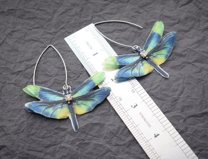 Silk Green Dragonfly Earrings