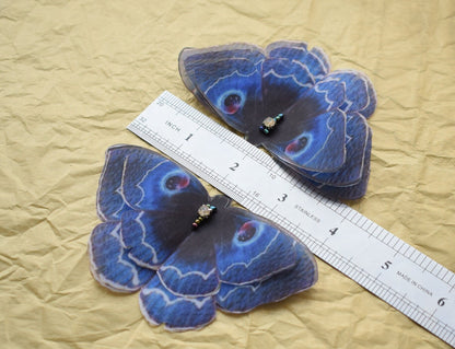 Silk blue butterfly hair clips or brooch