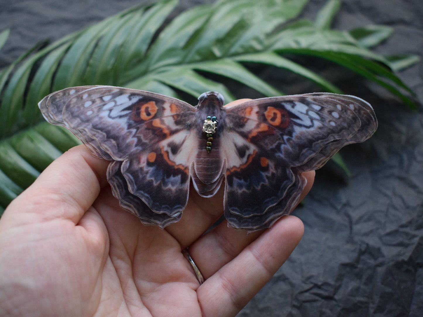 Brown Butterfly Silk Hair Clips