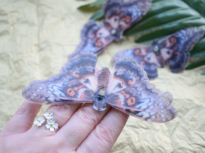 Brown Butterfly Silk Hair Clips