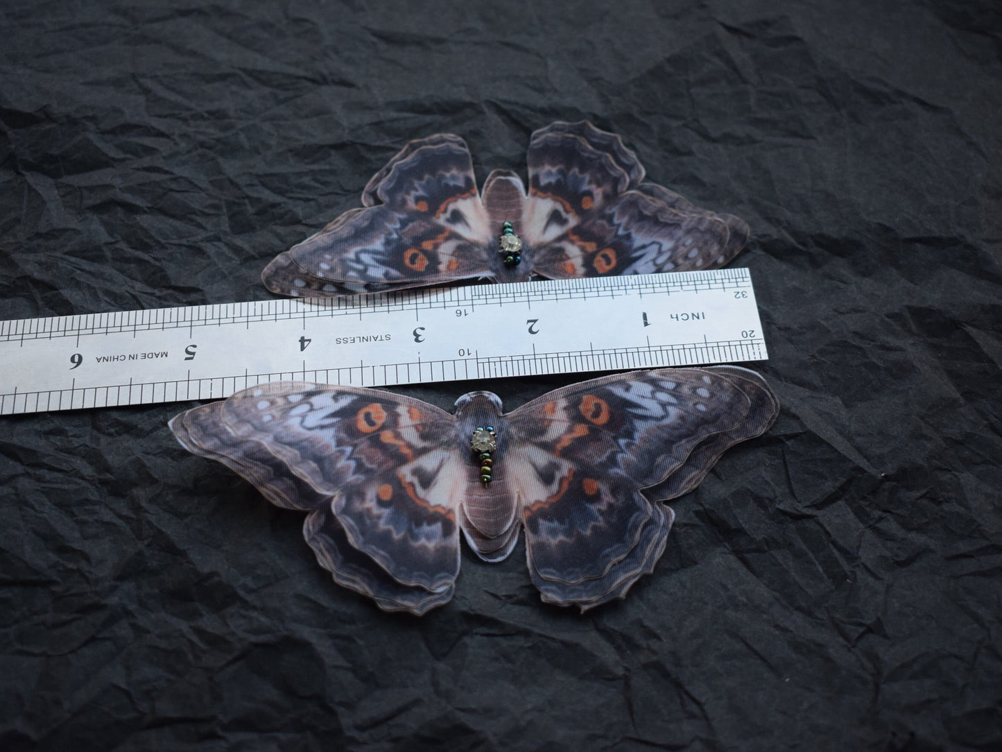 Brown Butterfly Silk Hair Clips