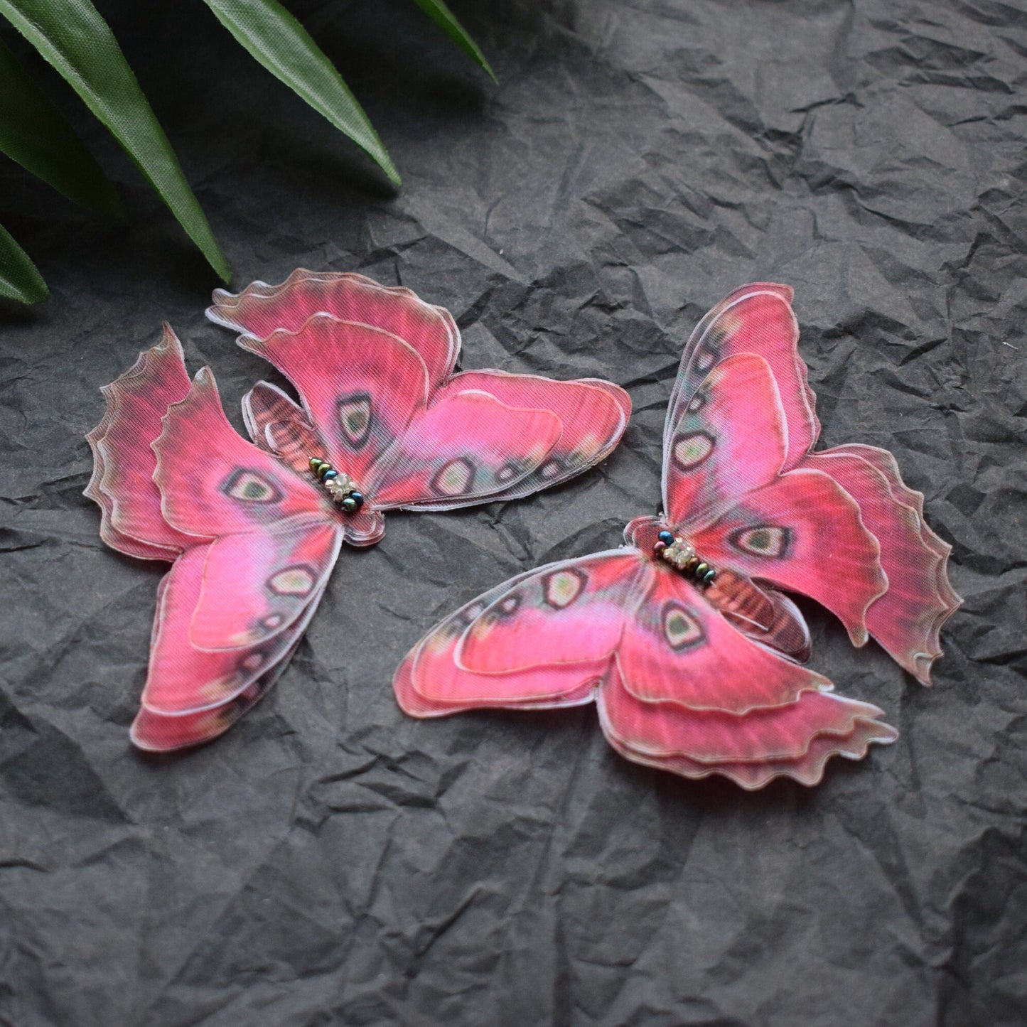 Silk butterfly large side hair clips