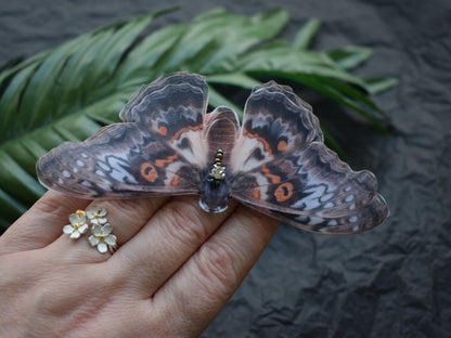 Brown Butterfly Silk Hair Clips