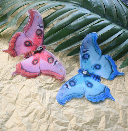 Silk butterfly large side hair clips